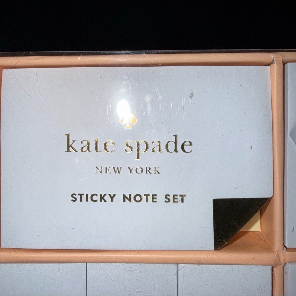 Kate Spade Gray and Cream Winter Hat & Tech Glove Set with Stick Notepad Set - Picture 8 of 8
